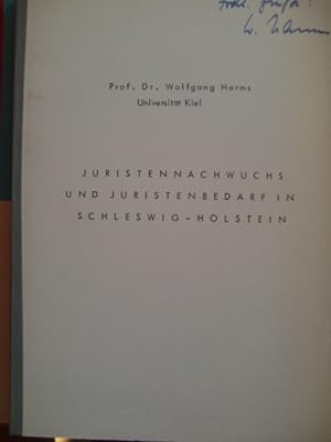 Imagen del vendedor de Juristennachwuchs und Juristenbedarf in Schleswig-Holstein. von a la venta por Herr Klaus Dieter Boettcher