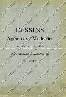 DESSINS ANCIENS ET MODERNES DU XVIE AU IXIE SIECLE. AQUARELLES. GOUACHES. MINIATURES. 24/04/1907....