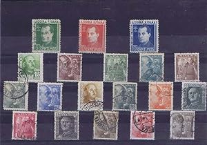 FRANCISCO FRANCO Y JOSE ANTONIO. Lote de 19 sellos Usados