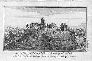 TUTBURY CASTLE, STAFFORDSHIRE - an Original Antique Copper Engraved Print, 1769