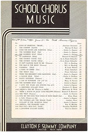Image du vendeur pour THE SLUMBER BOAT (Type 2) (for Three-Part Girls Choir [SSA]), with Piano accompaniment mis en vente par SUNSET BOOKS