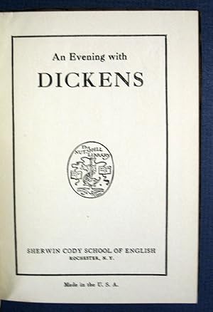 Imagen del vendedor de An EVENING With DICKENS a la venta por Tavistock Books, ABAA