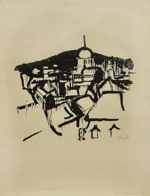 Stadt im Osten. [1949]. [Original-Lithografie / original lithograph].