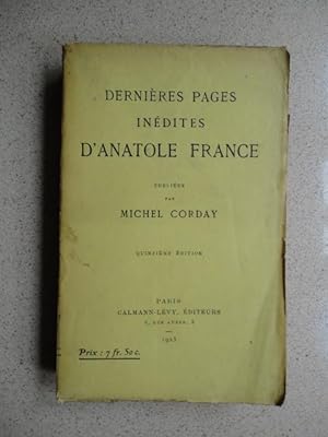 Dernieres Pages Inedites D'Anatole France