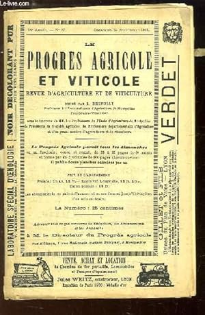 Seller image for Le Progrs Agricole et Viticole, N37 - 18me anne : Le rajeunissement des vins vieux - Une excursion agricole en Italie - Les maladies bacillaire de la pomme de terre . for sale by Le-Livre