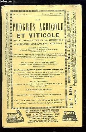 Seller image for Le Progrs Agricole et Viticole, N4 - 24me anne : Les raisins de luxe, Ferral (sans la planche) - Le pcher dans le Midi - Traitement de l'eudemis par la chaux - Les engrais chimiques en Algrie et en Tunisie . for sale by Le-Livre