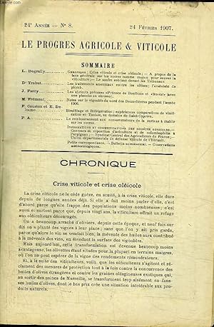 Seller image for Le Progrs Agricole et Viticole, N8 - 24me anne : Les abricots prcoces "Prcoce de Boulbon" et "Muscat" (sans la planche) - Notes sur le vignoble du nord des Deux-Svres . for sale by Le-Livre