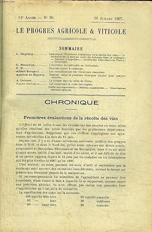 Seller image for Le Progrs Agricole et Viticole, N30 - 24me anne : Nouveau fouloir  vendange - Les revendications des viticulteurs charentais . for sale by Le-Livre