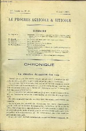 Seller image for Le Progrs Agricole et Viticole, N31 - 24me anne : pches Gaillard-Girerd (sans la planche) - Le vin de Condrieu - Dans la valle de Roya . for sale by Le-Livre