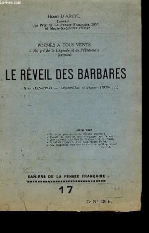 Seller image for LE REVEIL DES BARBARES / HIER (1914-1918) - AUJOURD'HUI ET DEMAIN (1939-.). for sale by Le-Livre