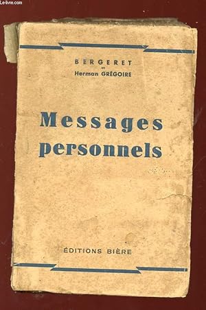 Seller image for MESSAGE PERSONNELS. for sale by Le-Livre