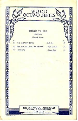 The Galway Piper (Irish Air - The Rakes of Mallow) Part Song for Mixed Voices, No. 301 - Wood Oct...