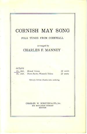 Bild des Verkufers fr Cornish May Song - Folk Tunes from Cornwall, Part Song for Mixed Voices, Octavo No. 360 zum Verkauf von Monroe Bridge Books, MABA Member