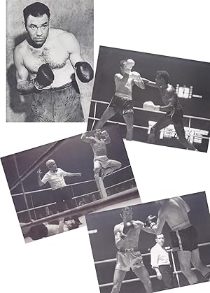 Imagen del vendedor de BOXEO - 4 LAMINAS AGENCIA EFE en B/N (1935 Paulino Uzcudum Madison Square Garden contra JoeLouis/1967 Pedro Carrasco Camp Europa/1970 Jos Legr Campen de Europa peso pluma contra TommasoGalli /1983 Perico Fernndez Campen welter vs Alfonso Redondo a la venta por CALLE 59  Libros