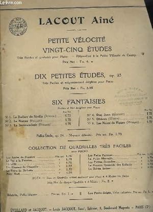 Seller image for PETITE VELOCITE, 25 ETUDES TRES FACILES - PIANO. for sale by Le-Livre