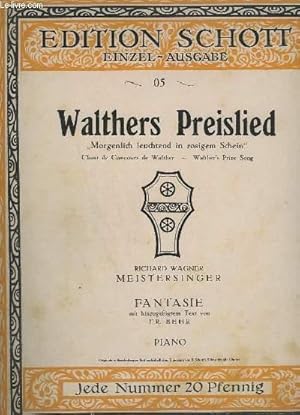 Immagine del venditore per WALTHER'S PREISLIED (CHANT DE CONCOURS DE WALTHER) - N�05 - PIANO. venduto da Le-Livre