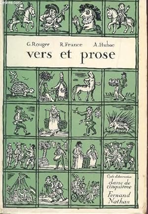 Seller image for VERS ET PROSE - CLASSE DE CINQUIEME. for sale by Le-Livre