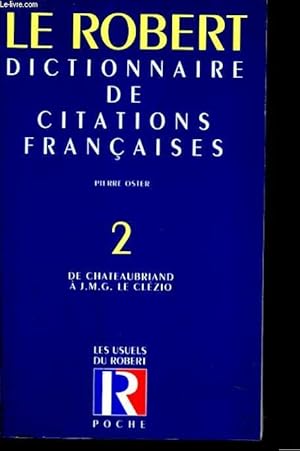 Seller image for DICTIONNAIRE DE CITATIONS FRANCAISES. TOME 2. for sale by Le-Livre