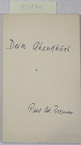 Imagen del vendedor de Dein Abendbuch - Gedichte a la venta por Antiquariat Trger