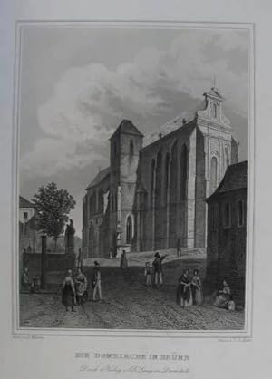 Bild des Verkufers fr Die Domkirche in Brnn. Stahlstich v. E. Hfer nach C. Wrbs aus Schimmer "Das Kaiserthum Oesterreich". Darmstadt, Lange 1842 15 x 11,5 cm zum Verkauf von Antiquariat Johannes Mller