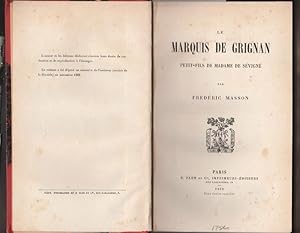 Le Marquis De Grignan. Petit-Fils De Madame De Sevigne.