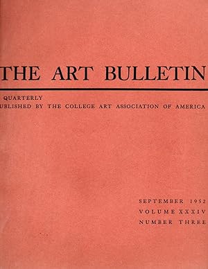 Imagen del vendedor de The Art Bulletin September 1952 Volume XXXIV Number Three a la venta por Book Booth