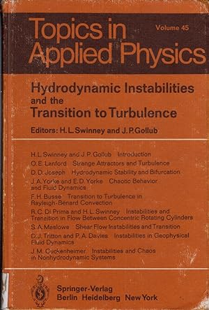 Image du vendeur pour Hydrodynamic Instabilities and the Transition to Turbulence (Topics in Applied Physics) mis en vente par Jonathan Grobe Books