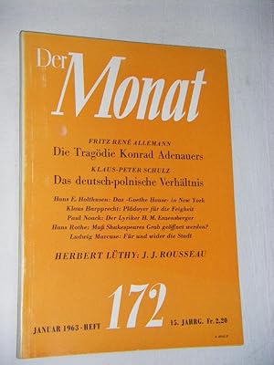 Der Monat - Eine internationale Zeitschrift. Heft 172, Januar 1963, 15. Jahrgang