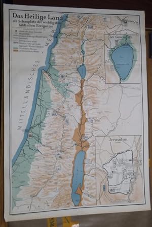 Das heilige Land ( Maßstab 1 : 250.000 ) als Schauplatz der wichtigsten biblischen Ereignisse. Mi...