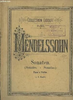 Bild des Verkufers fr SONATES POUR PIANO ET VIOLON - N 923. zum Verkauf von Le-Livre