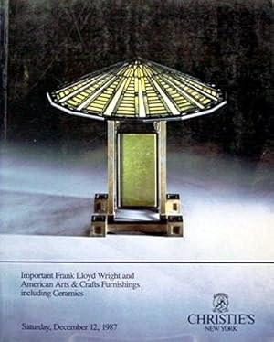 Important Frank Lloyd Wright and American Arts & Crafts Furnishings including Ceramics