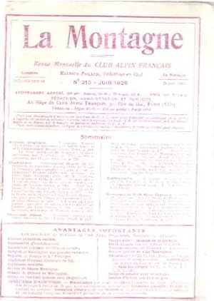 La montagne / revue mensuelle du club alpin francais / n° 213- juin 1928