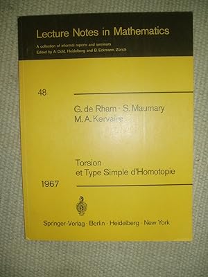 Bild des Verk�ufers f�r Torsion et type simple d'homotopie : expos�s faits au S�minaire de topologie de l'Universit� de Lausanne zum Verkauf von Expatriate Bookshop of Denmark