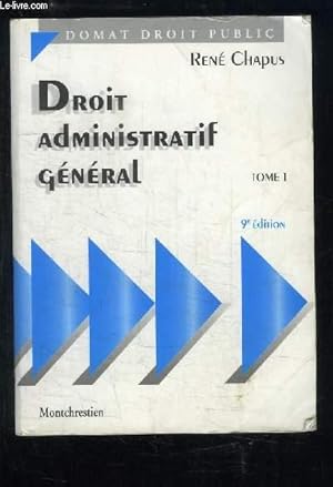 Bild des Verkufers fr Droit Administratif gnral. TOME 1 zum Verkauf von Le-Livre