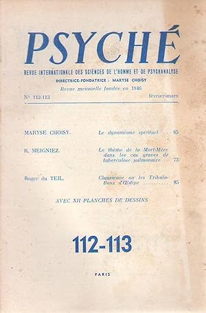 Psyché : revue internationale des sciences de l'homme et de psychanalyse (dir. Maryse Choisy) n° ...