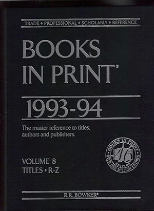 Books In Print 1993-94 / Volume 8 / Titles R-Z