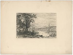 Seller image for [Original Etching]: Pond At Cernay-La-Ville (1880) for sale by Between the Covers-Rare Books, Inc. ABAA