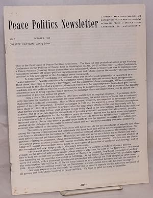 Seller image for Peace Politics Newsletter: no. 1 (Oct. 1963) for sale by Bolerium Books Inc.