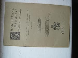 Bild des Verkufers fr SHAKESPEARE MEMORIAL-FIFTY YEARS RETROSPECTIVE WITH RECORD OF PLAYS AND PLAYERS-ILLUSTRATED (A FIRST PRINTING) zum Verkauf von S.Carter