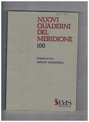 Immagine del venditore per Nuovi quaderni del meridione. Supplemento n 100. Indice generale (nn. 51-100). venduto da Libreria Gull