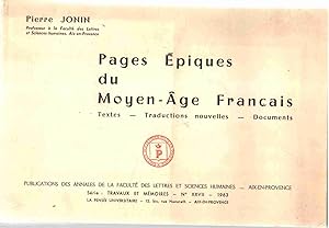 Image du vendeur pour Pages epiques du moyen age / textes-traductions nouvelles-documents mis en vente par librairie philippe arnaiz