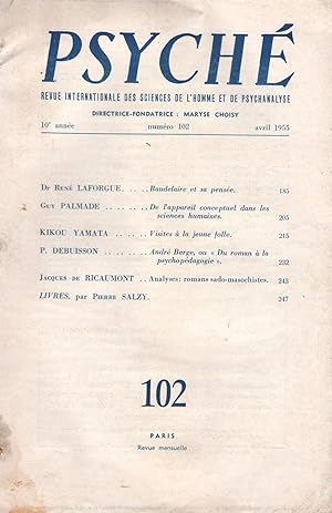 Psyché : revue internationale des sciences de l'homme et de psychanalyse (dir. Maryse Choisy) n° ...