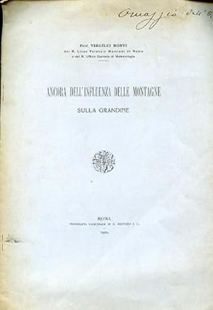 Image du vendeur pour Ancora dell'influenza delle montagne sulla grandine mis en vente par Gilibert Libreria Antiquaria (ILAB)