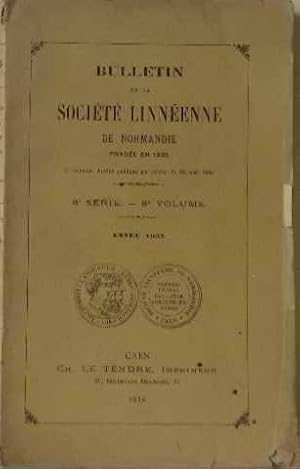 Seller image for Bulletin de la socit linnenne de normandie fonde en 1823 8 srie 8  volume anne 1935 for sale by crealivres