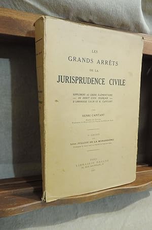 Les Grands Arrêts De La Jurisprudence Civile. Supplément Au Cours Elémentaire De Droit Civil Fran...
