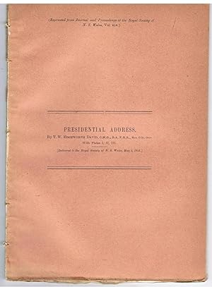 Bild des Verkufers fr Presidential Address. Delivered to the Royal Society of New South Wales, May 3, 1911. zum Verkauf von Tinakori Books
