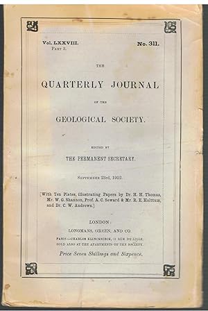 Quarterly Journal of the Geological Society - Volume 78, Part 3, 1922. No. 311.