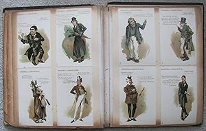 postcard album depicting Dickens characters;