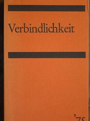 Seller image for Jahrbuch 1975: Verbindlichkeit. Mit zahlreichen Fachbeitrgen. for sale by Antiquariat Tarter, Einzelunternehmen,
