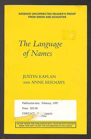 Bild des Verkufers fr The Language of Names zum Verkauf von Between the Covers-Rare Books, Inc. ABAA